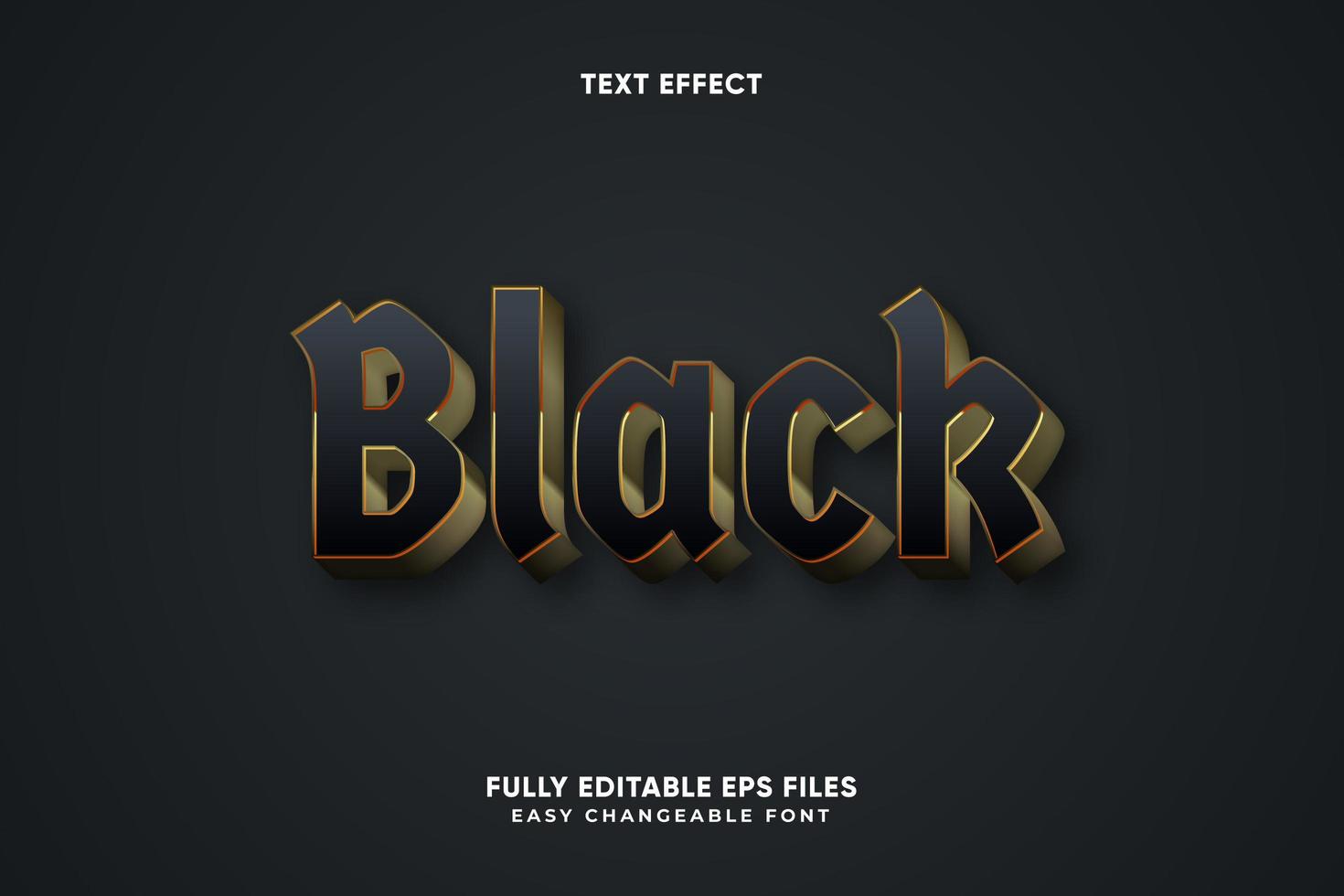 Editable Black text effect vector