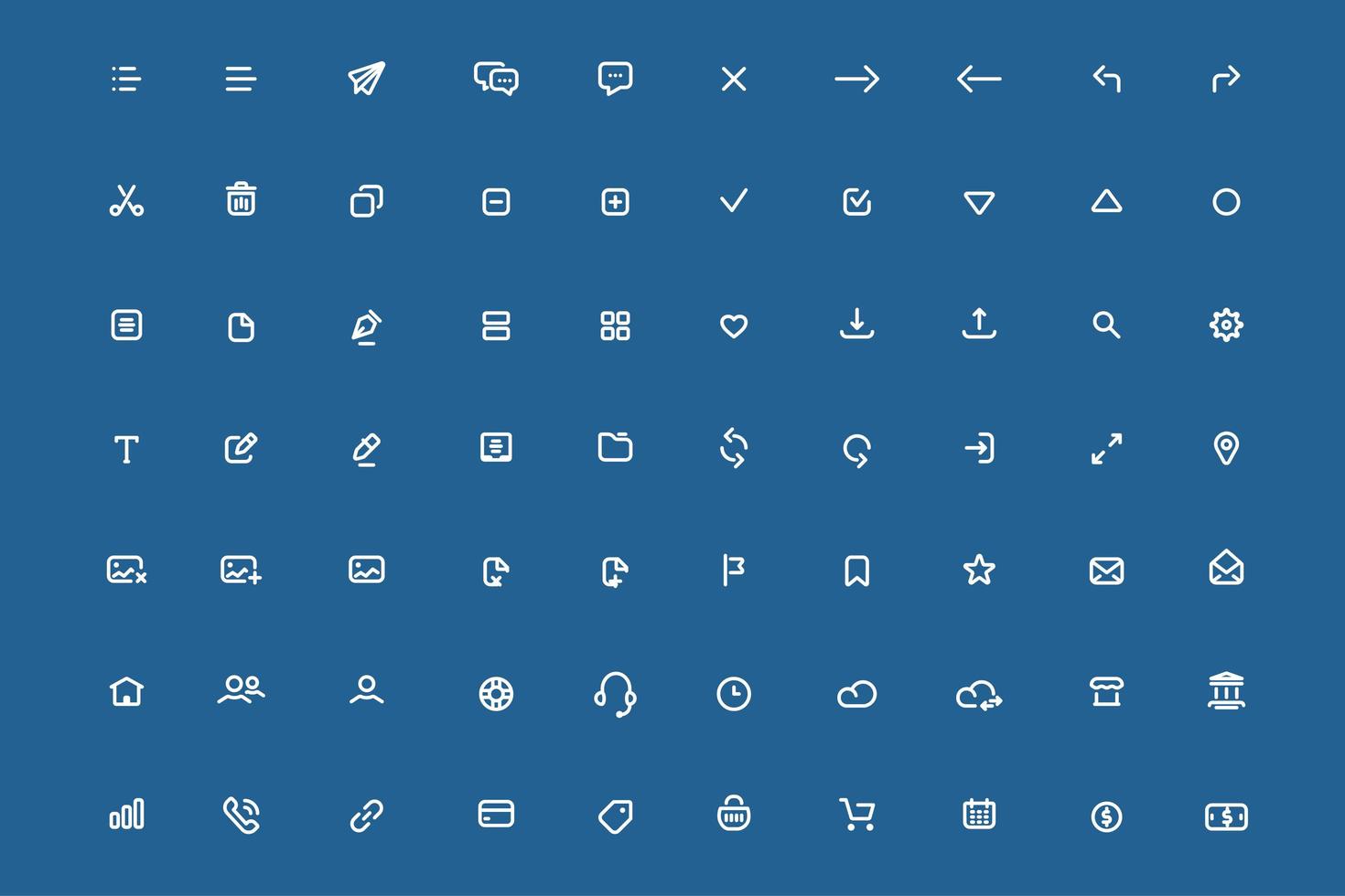 Set of minimal mobile application icons.  vector