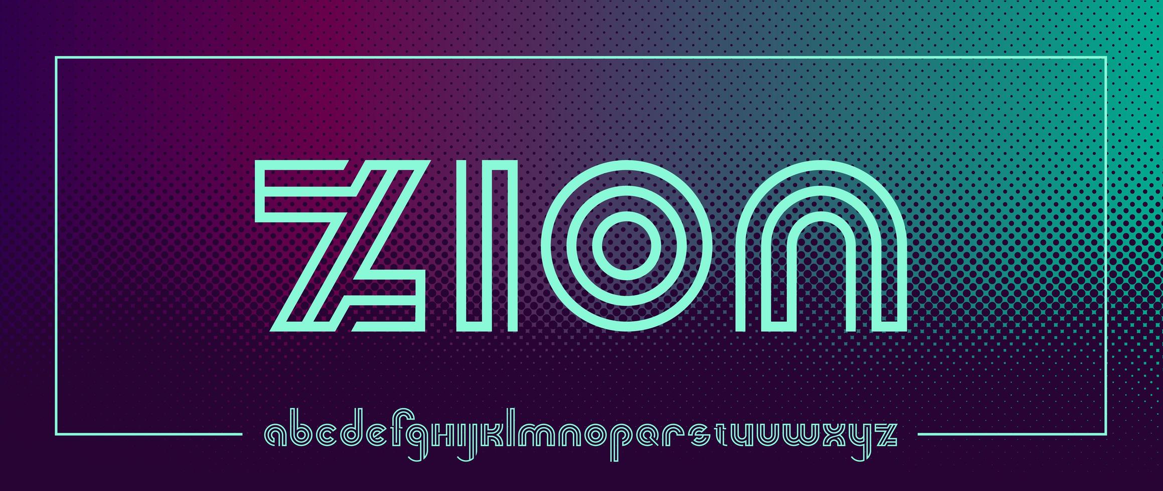 Futuristic font in neon style vector