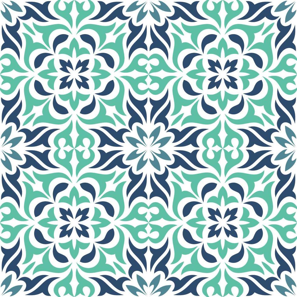 patrón de azulejos ornamentales decorativos azules vector