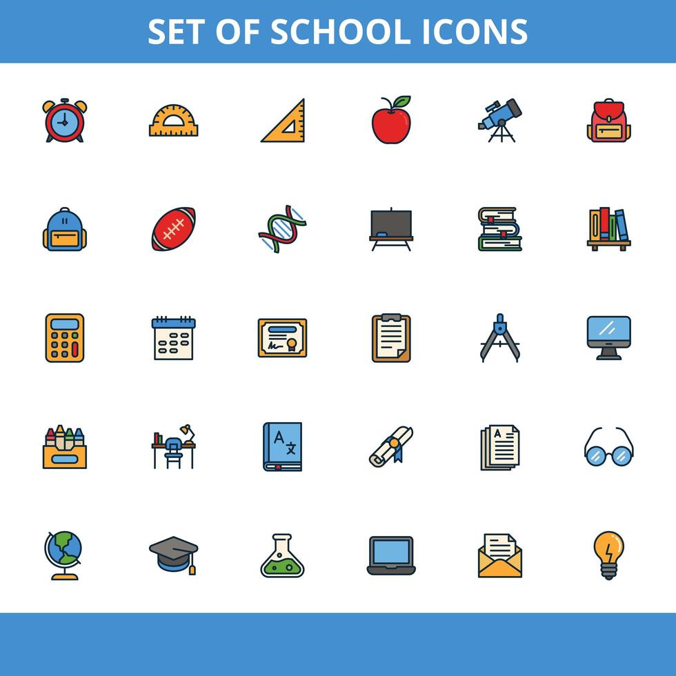 School icons pack vector