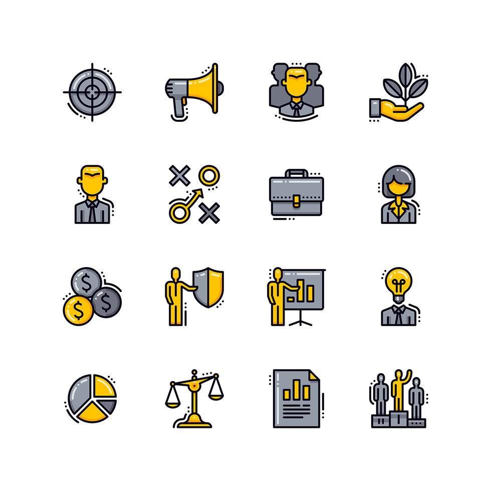 conjunto de iconos de negocios vector