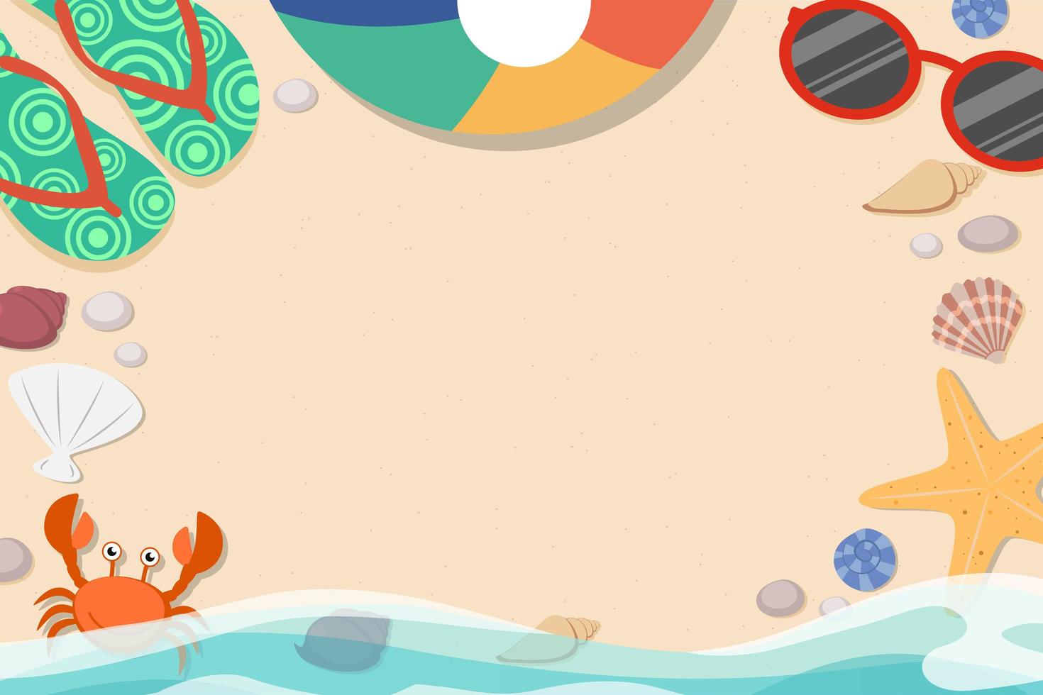 Top view of summer banner template background vector