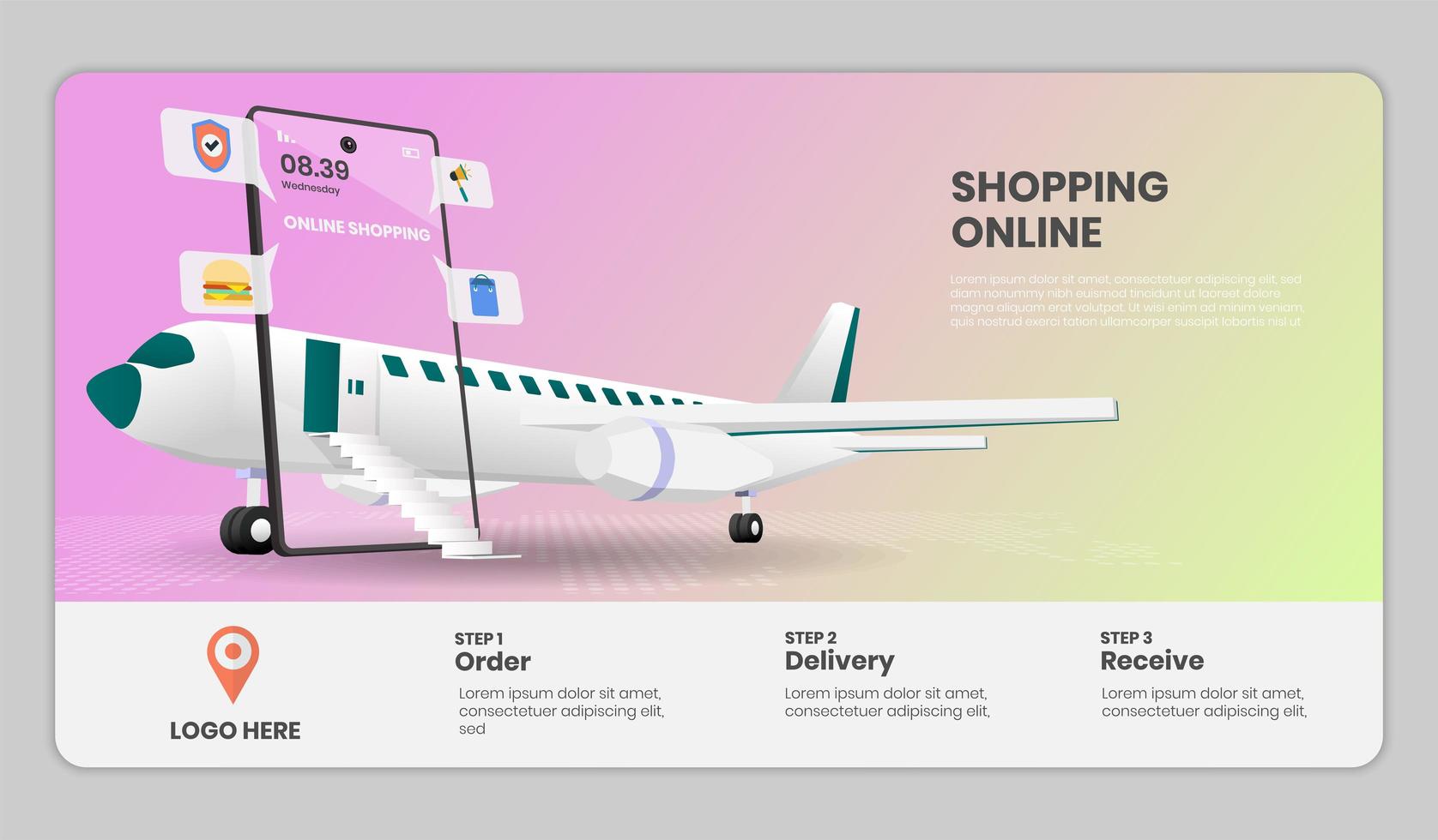 Shopping Online Website Template  vector