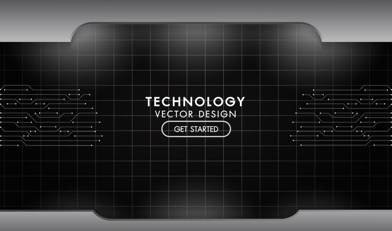 Metal black and grey technology network texture vector