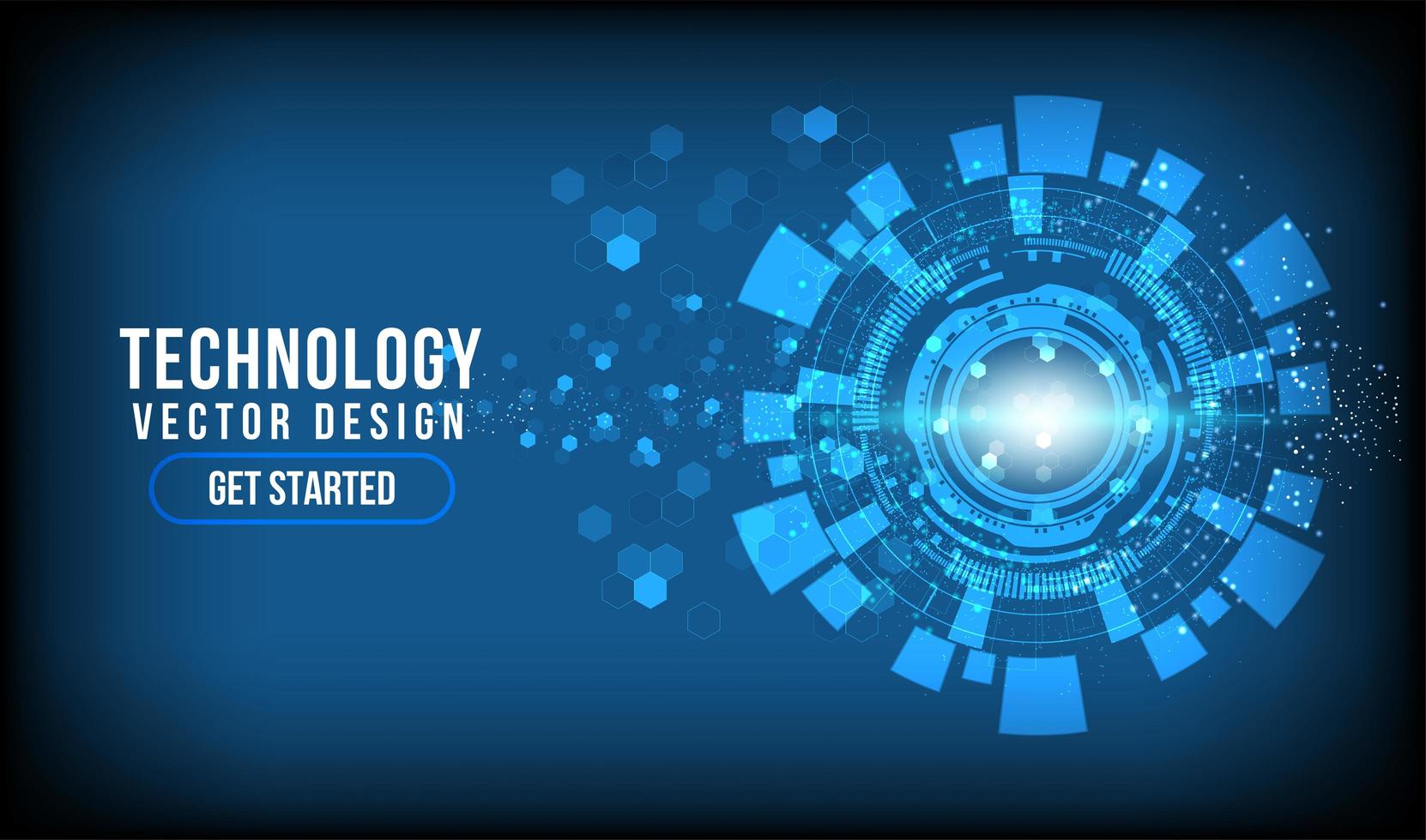 Sparkling abstract technology circle with copy space vector