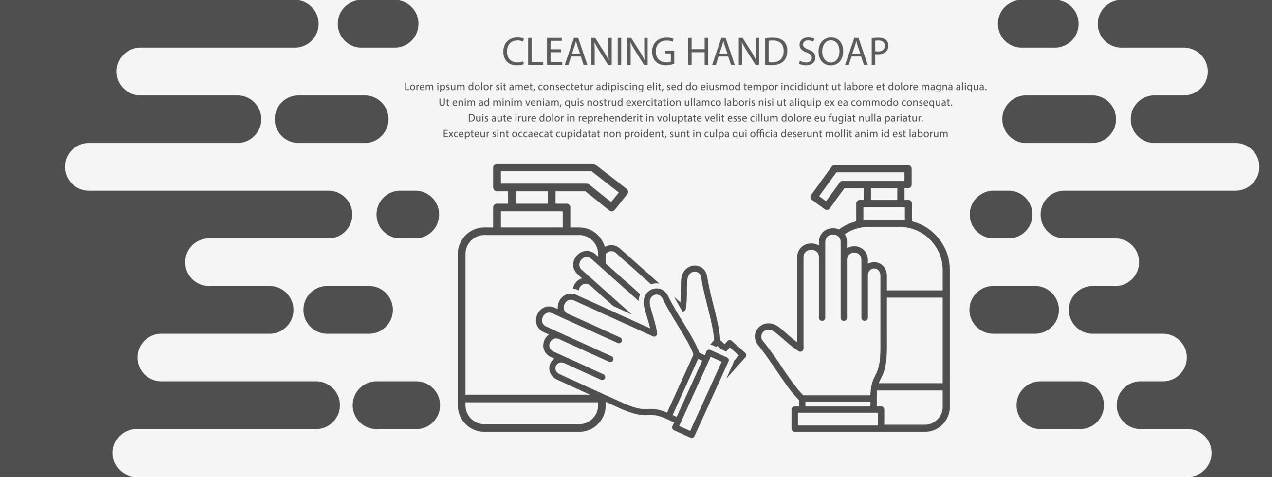 Gray Cleaning Hand Soap Banner vector