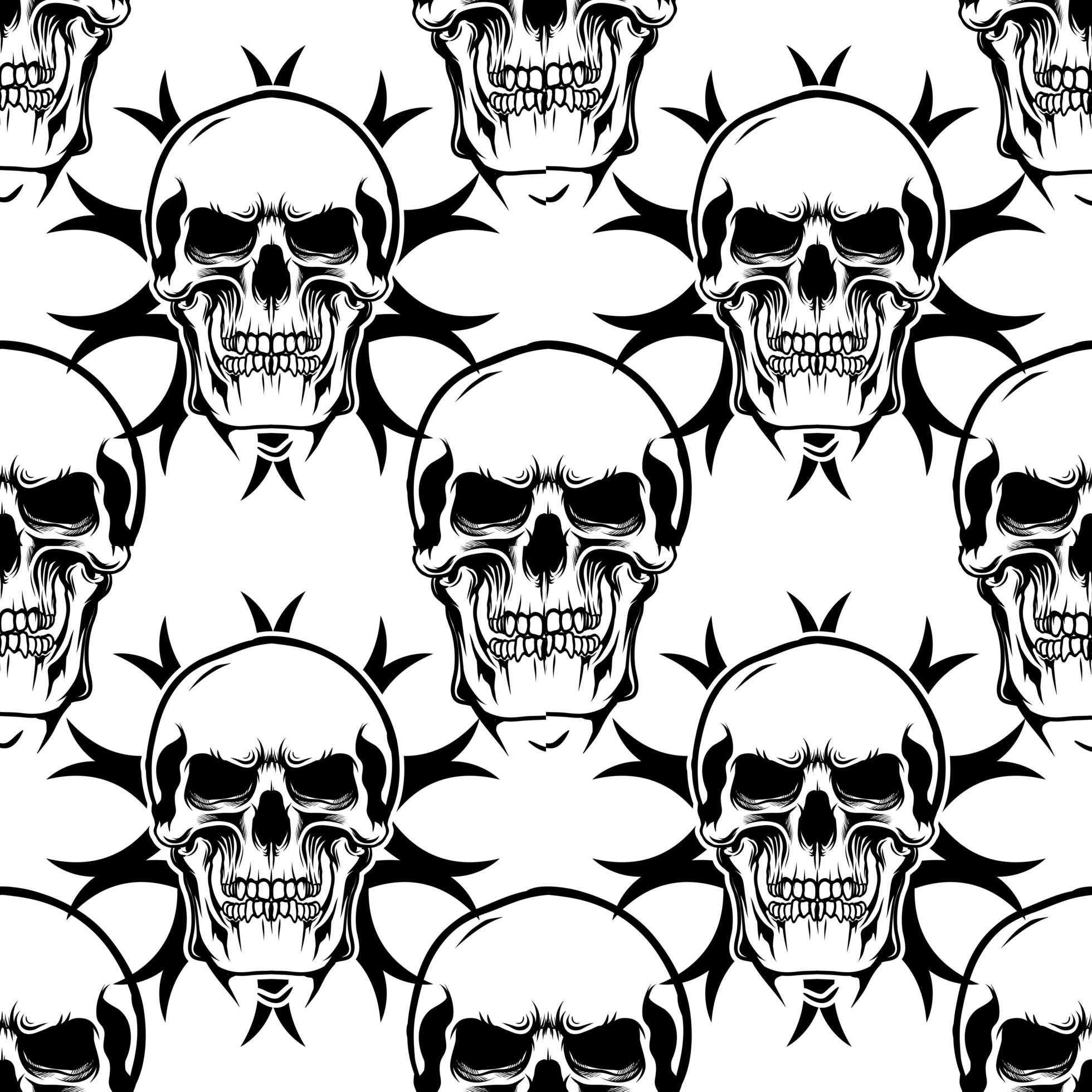 Seamless pattern with skull face 1184129 Vector Art at Vecteezy