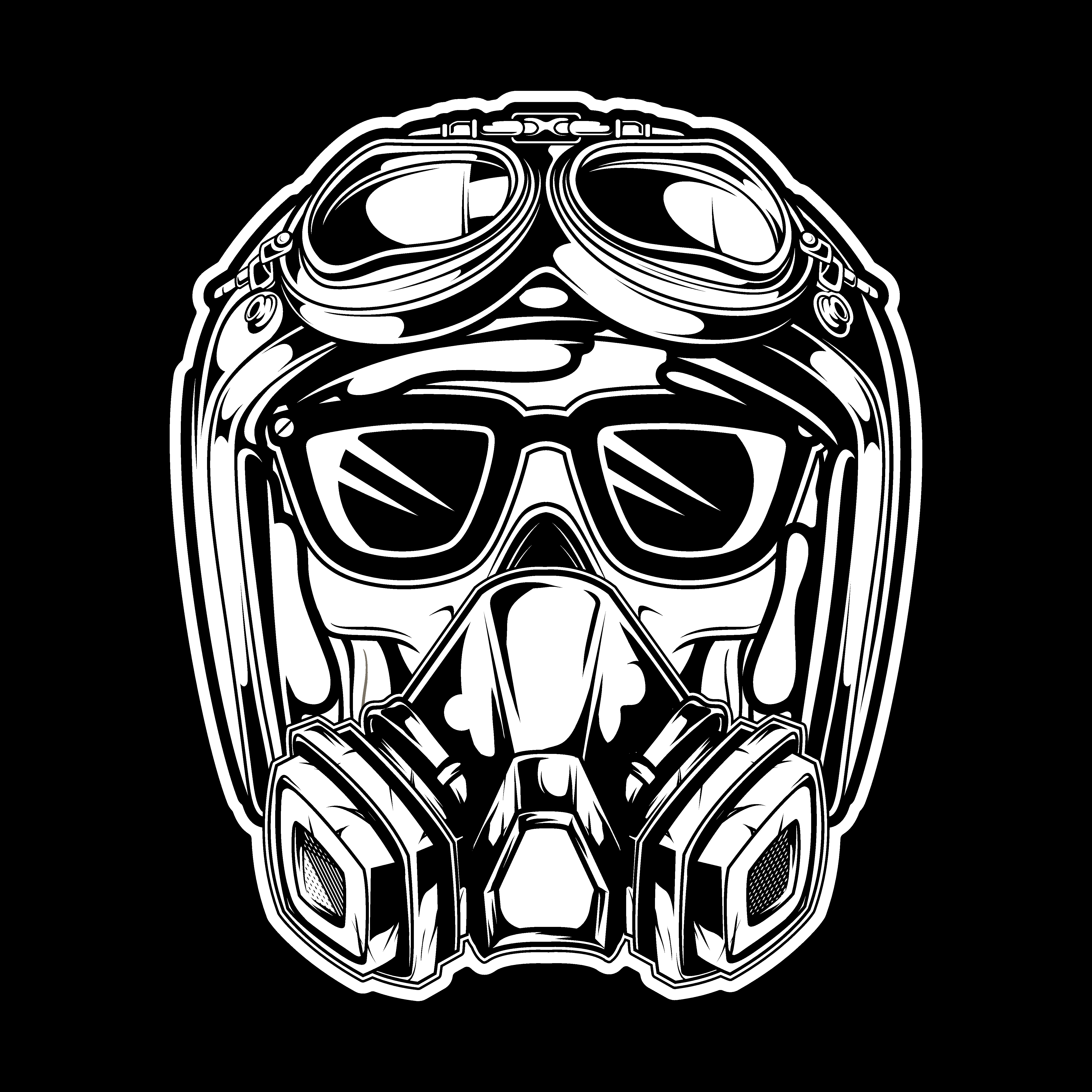 Skull wearing a helmet and gas mask 1184163 Vector Art at Vecteezy