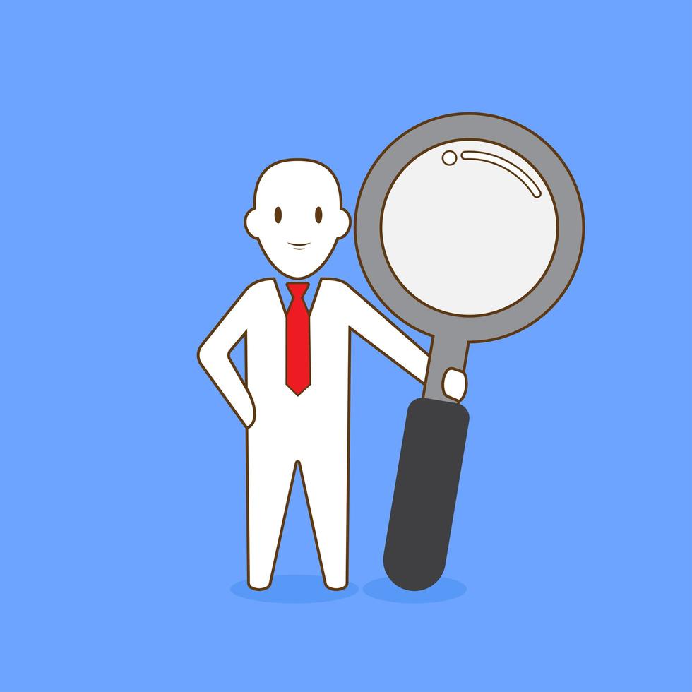 Businessman with Magnifying Glass vector