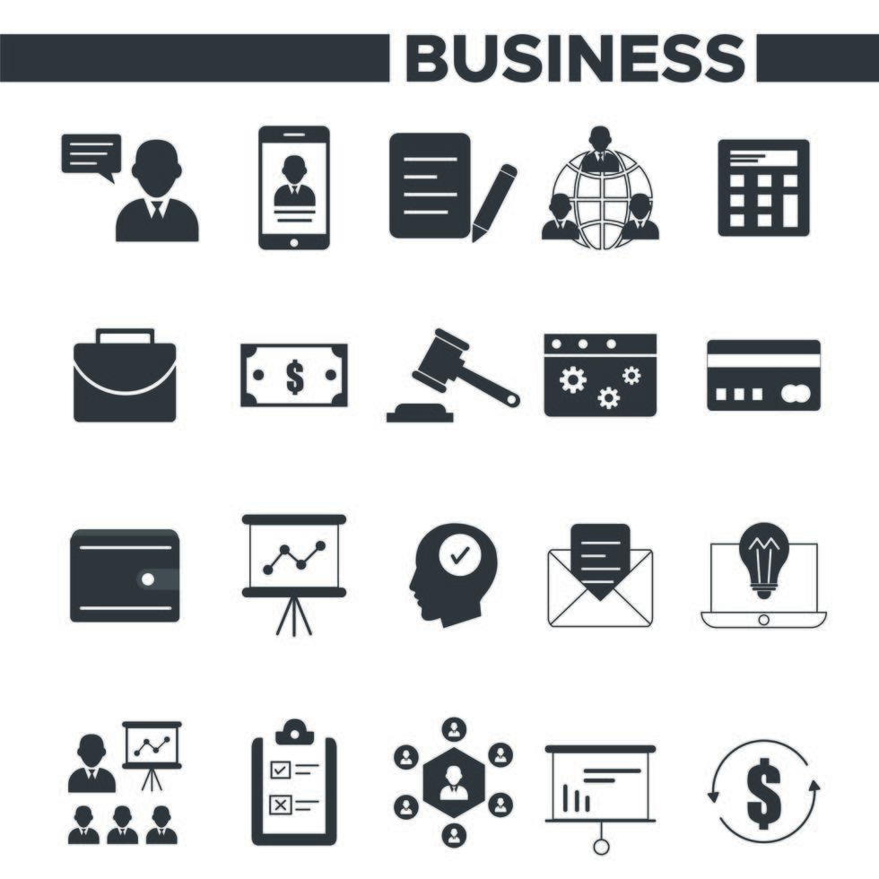 Business and Management Icons Set vector