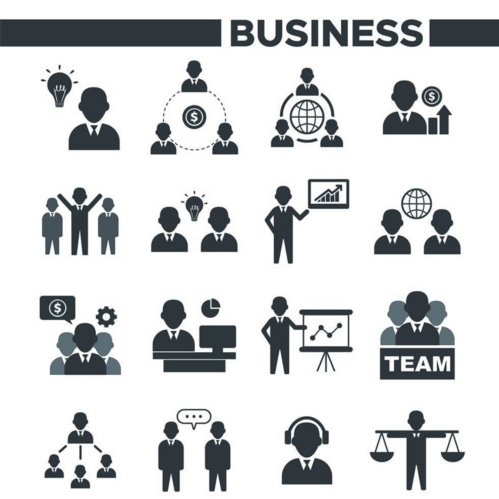 Business People Icons Set vector