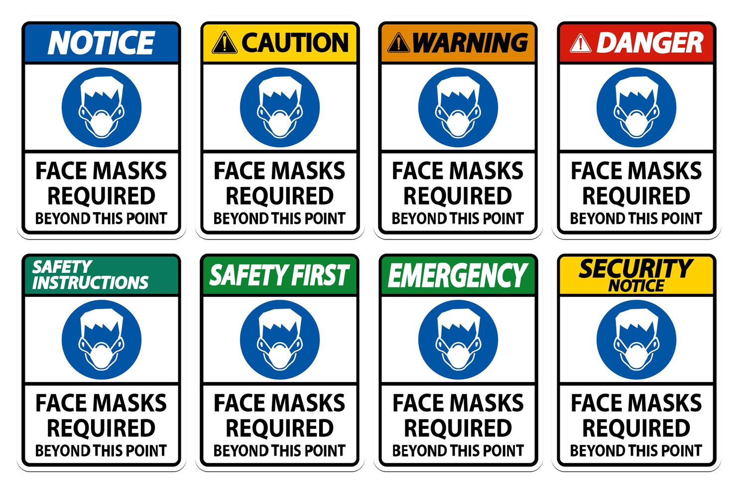 Face Masks Required  vector