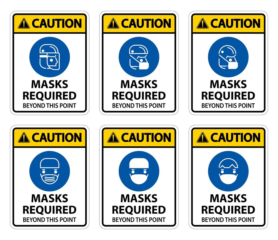 Caution Symbol Masks Required vector