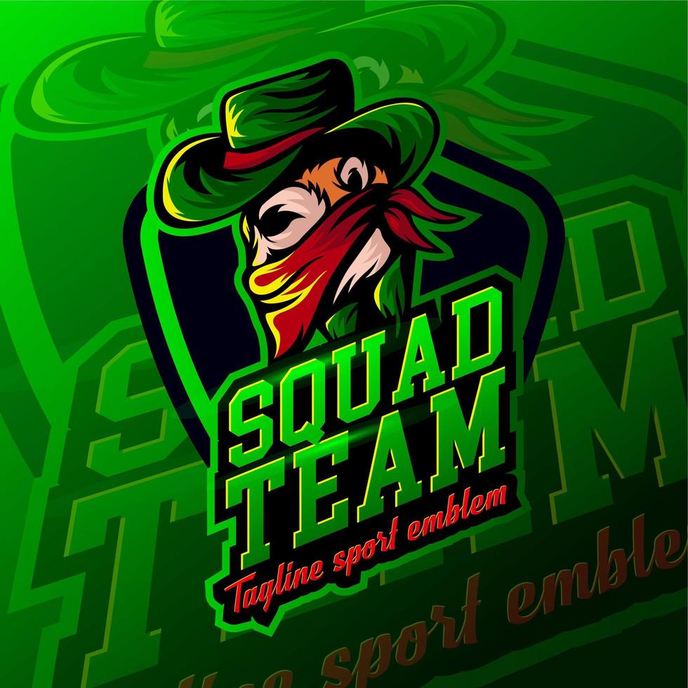 Esport Cowboy Gaming Logo Badges vector