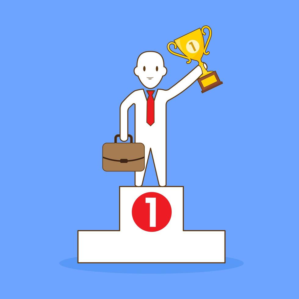 Businessman on Top Podium vector