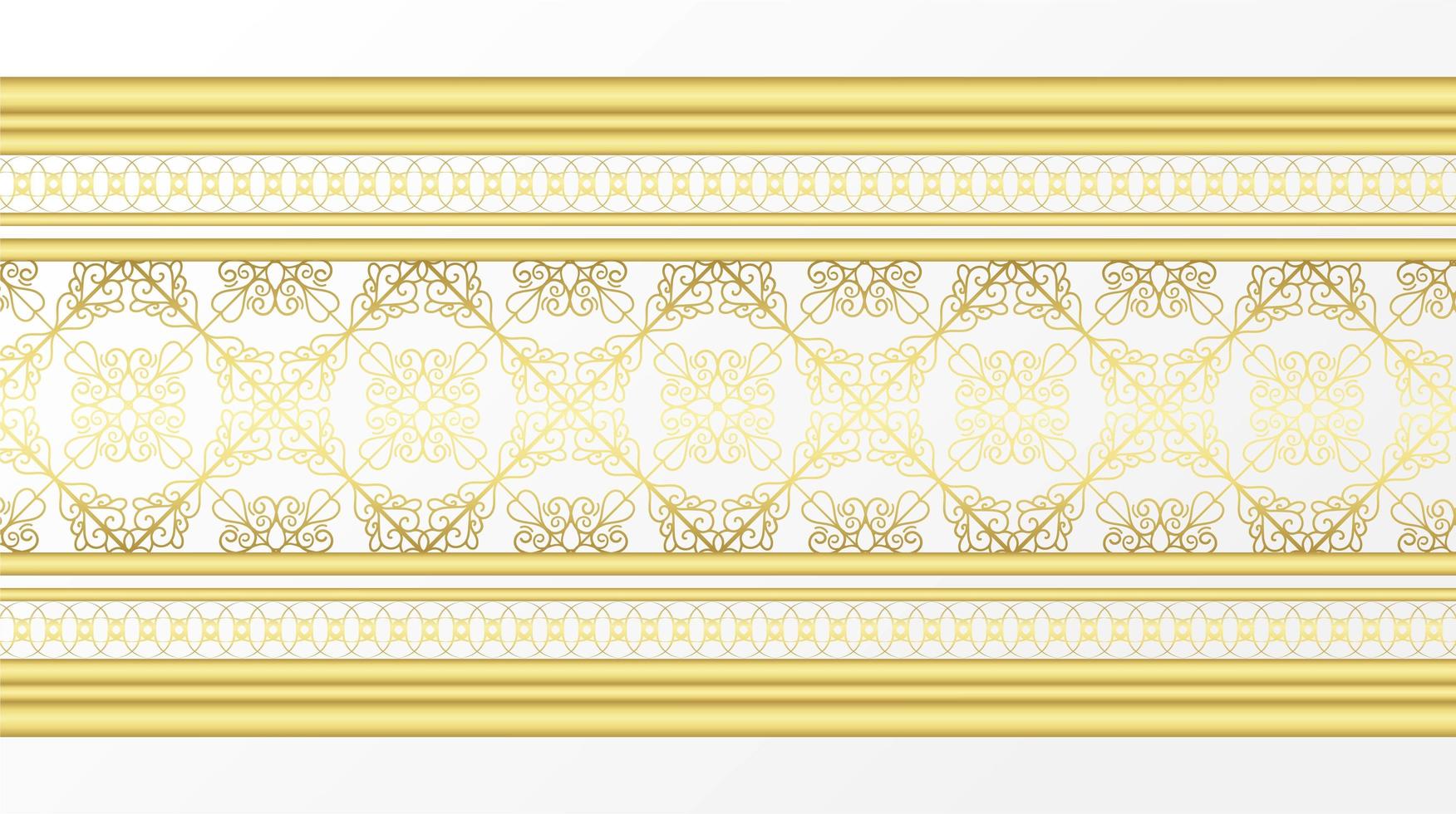 Golden ornamental decoartive border vector