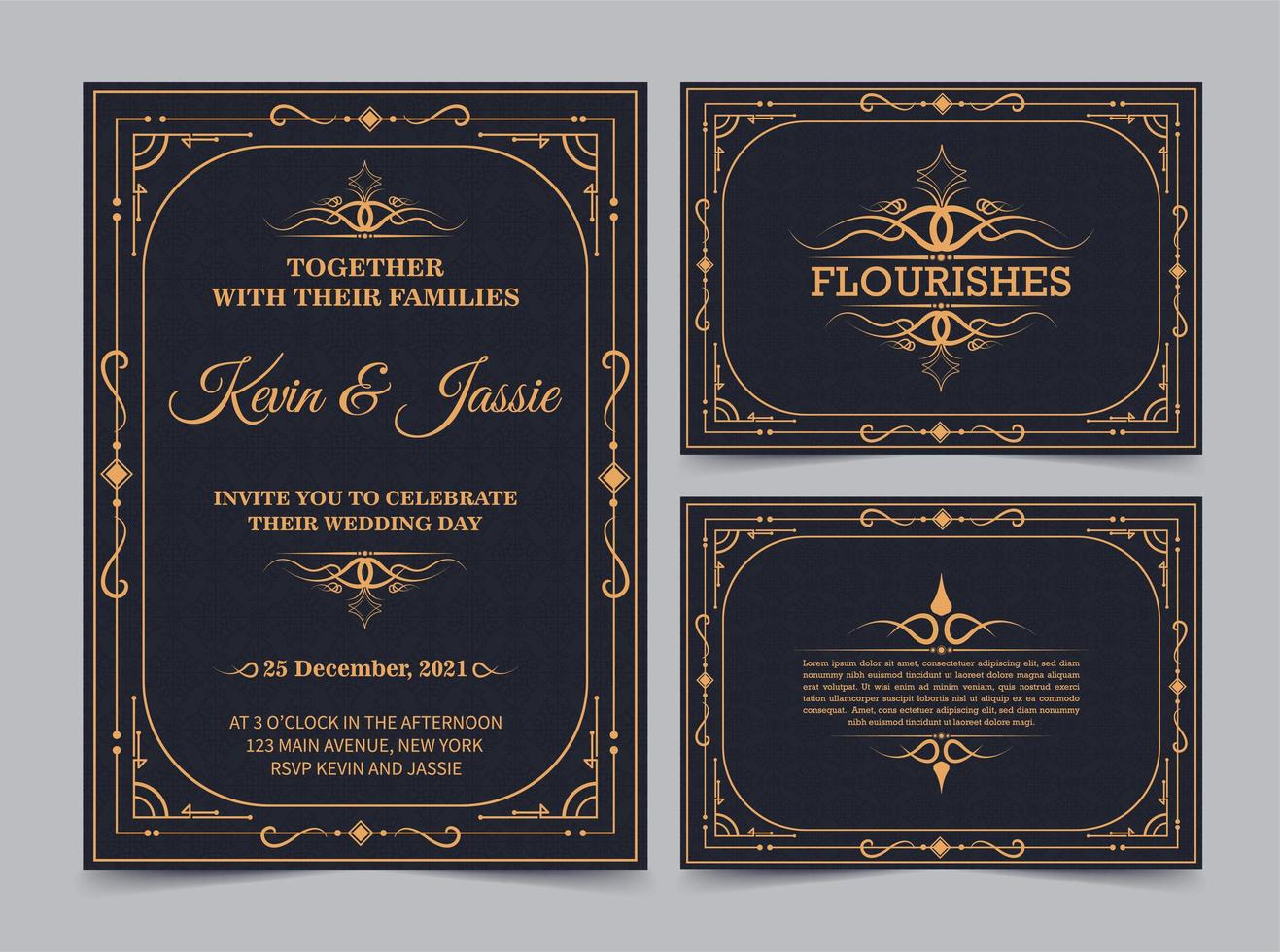 Invitation card vintage style vector