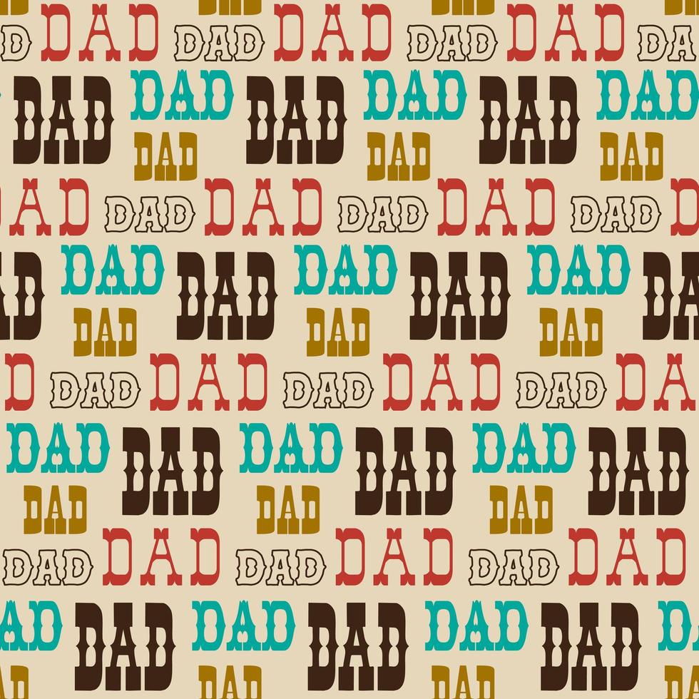 Dad typography seamless pattern vector