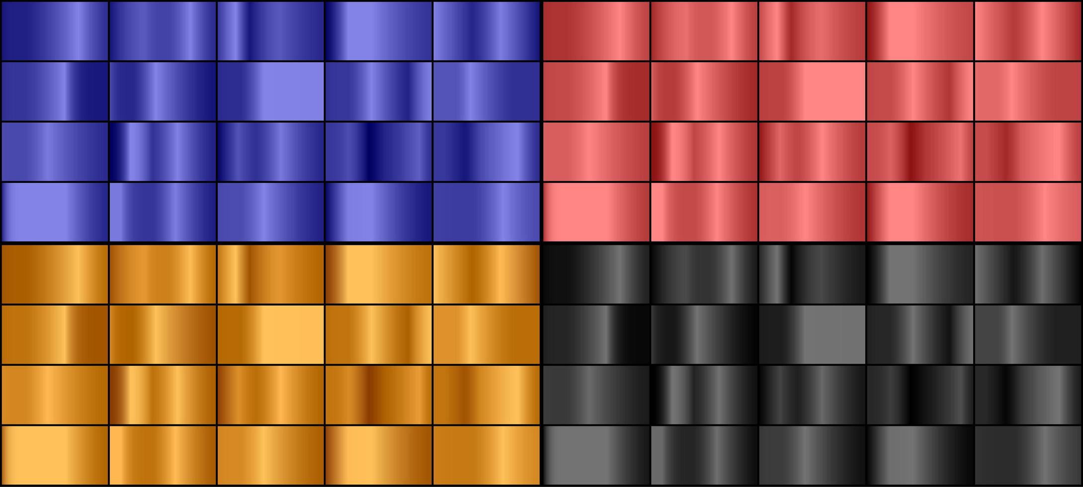 Colorful metal gradient set vector