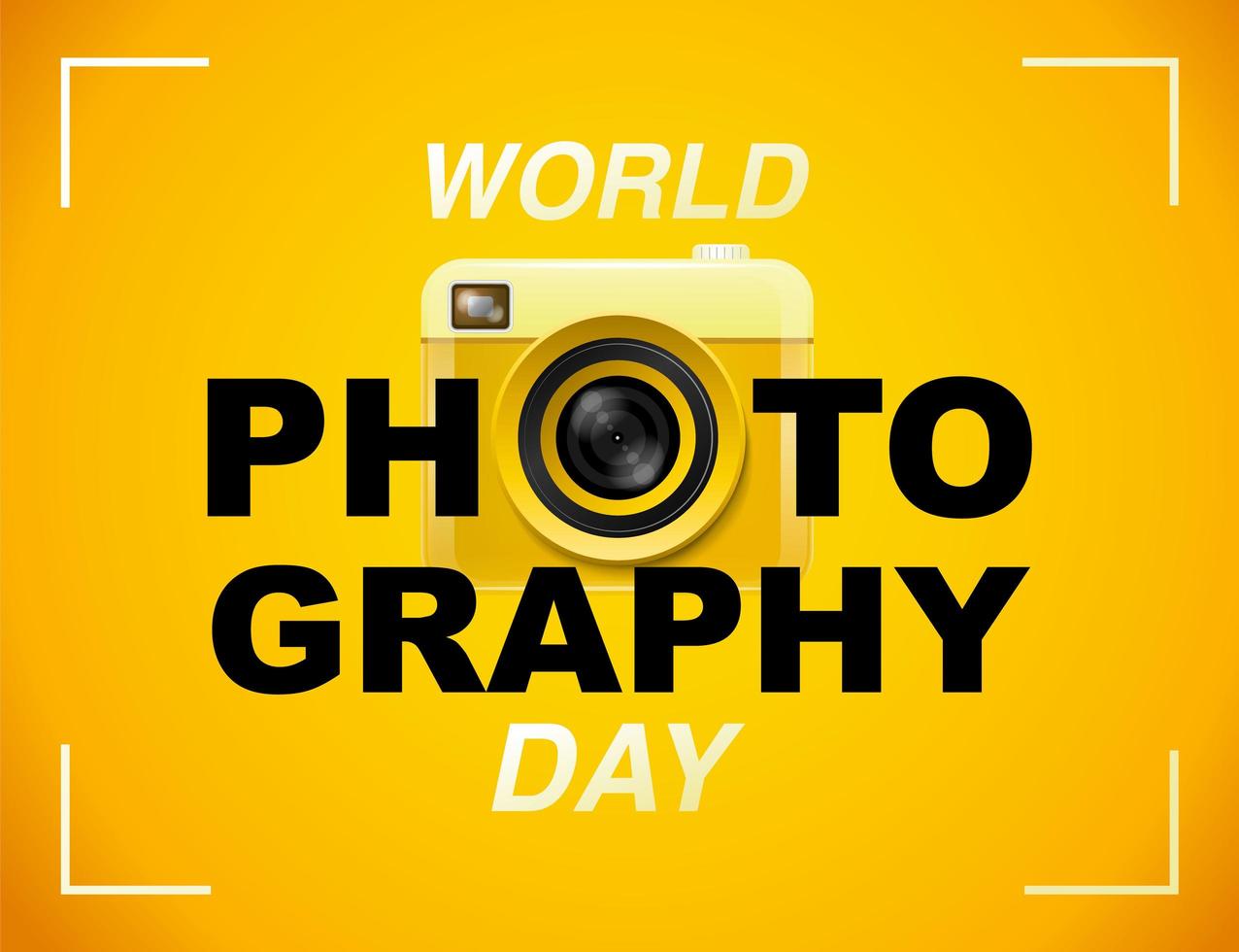 World photography day poster with yellow camera 1185291 Vector Art at