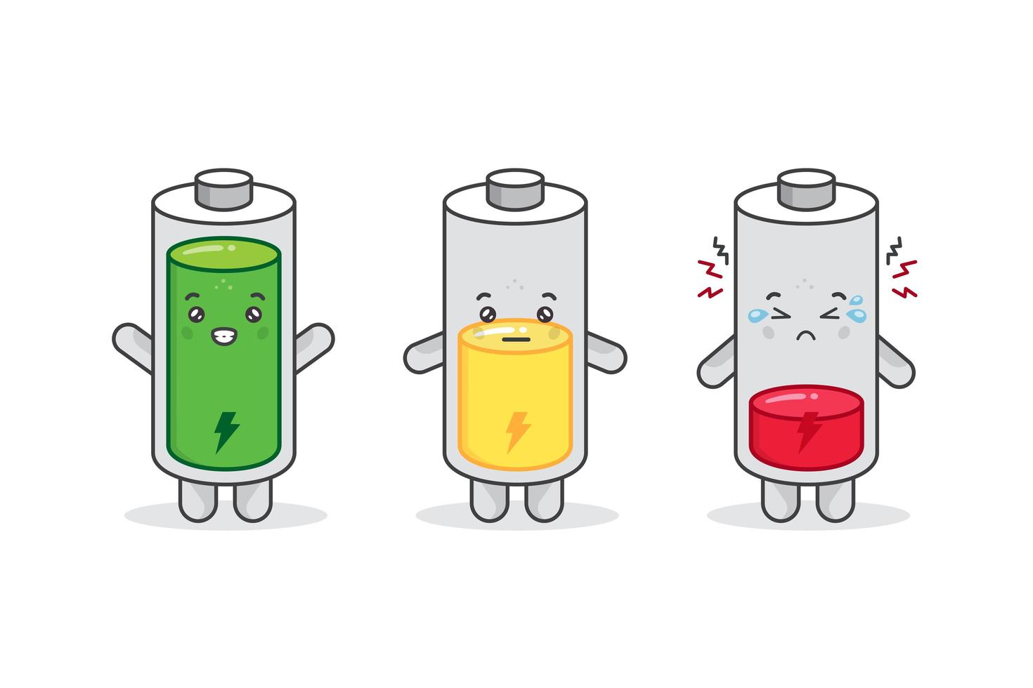 Cute Battery Characters  vector