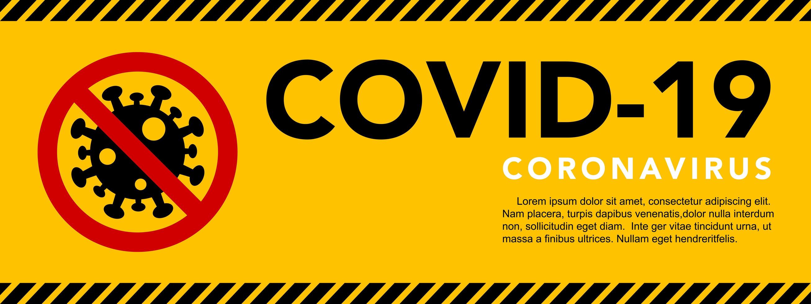 banner de estilo de cinta de precaución de coronavirus vector