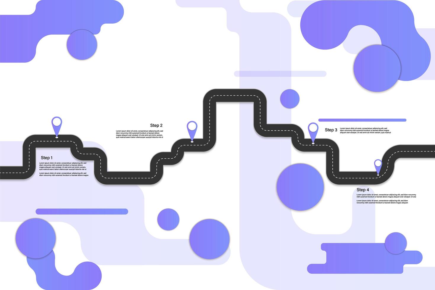 Modern Style Geometric Journey Infographic vector