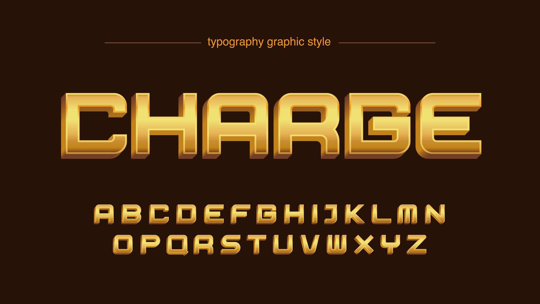 Golden 3D Bold Uppercase Typography vector