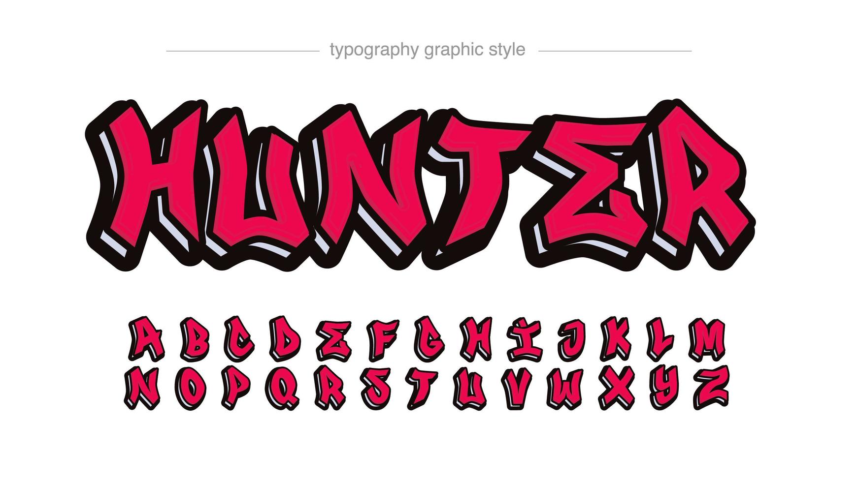 efecto de texto de etiqueta de graffiti rojo moderno vector