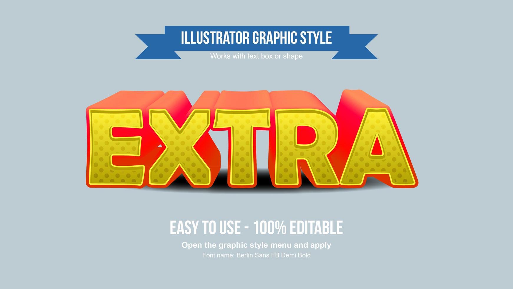 3D Perspective Yellow and Red Cartoonish Text Effect vector