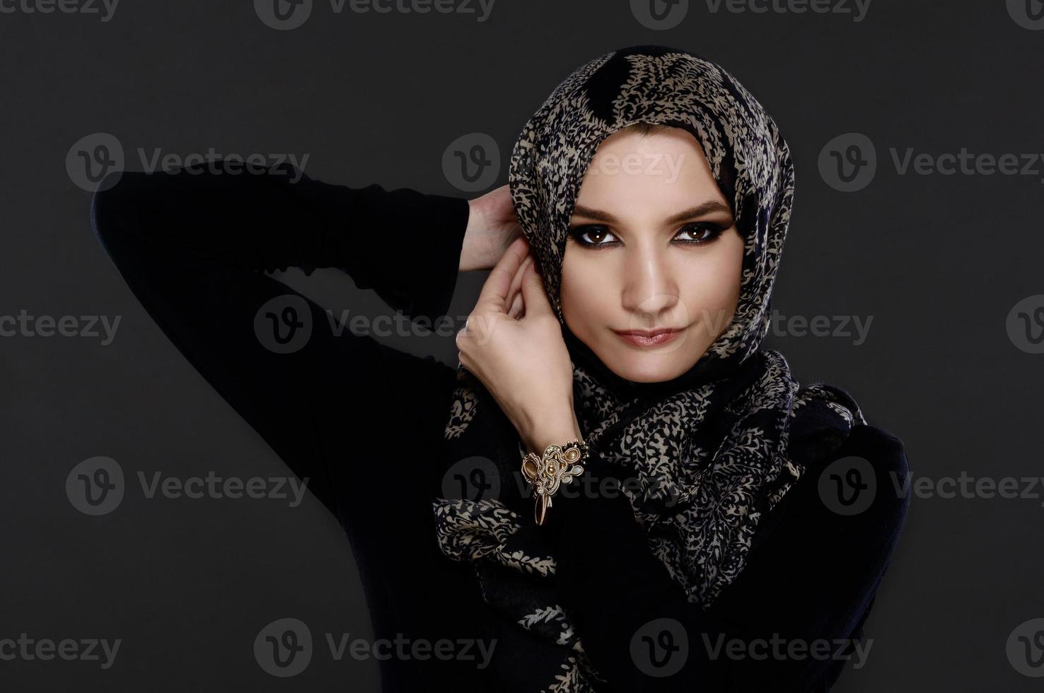 Beautiful Arab Woman Wearing Abaya photo