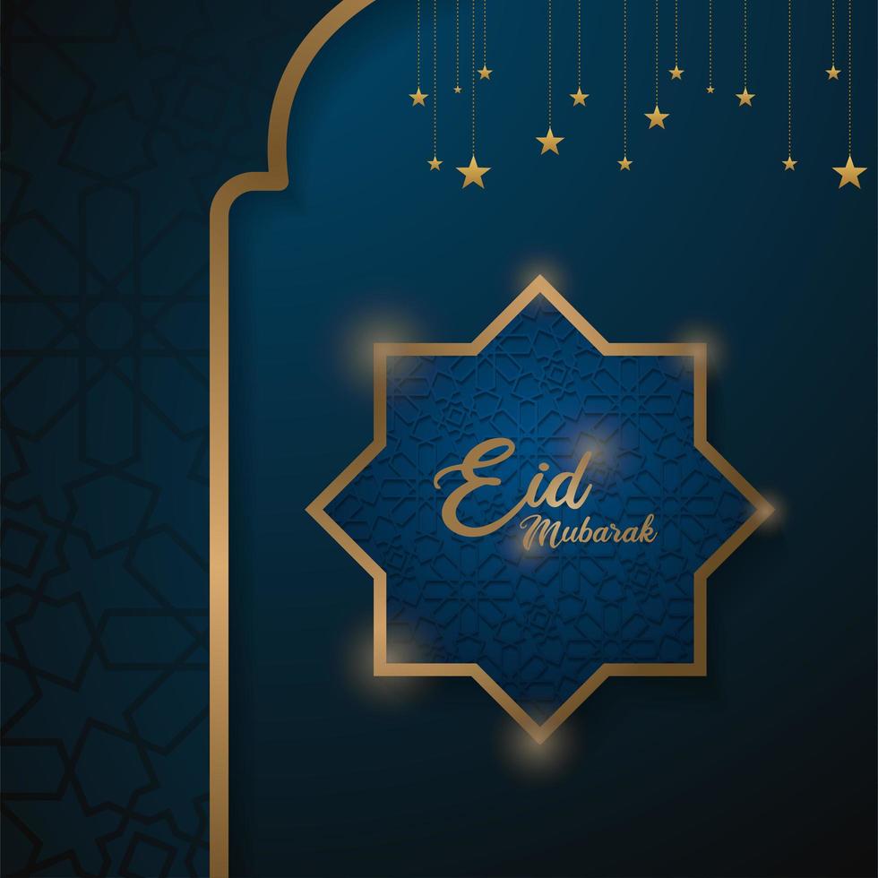 Hanging stars in mosque door vector