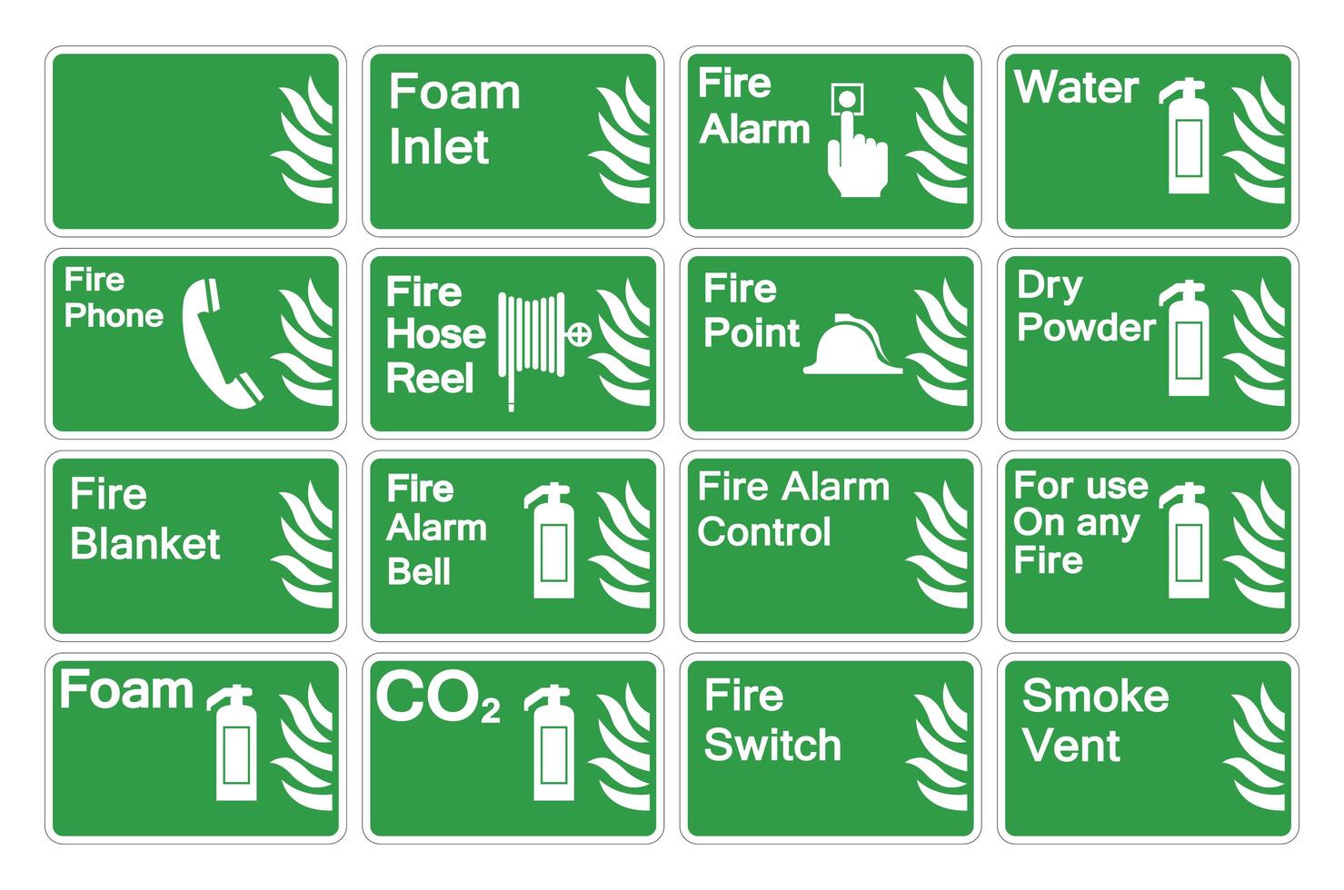 Set Fire Symbol Sign vector