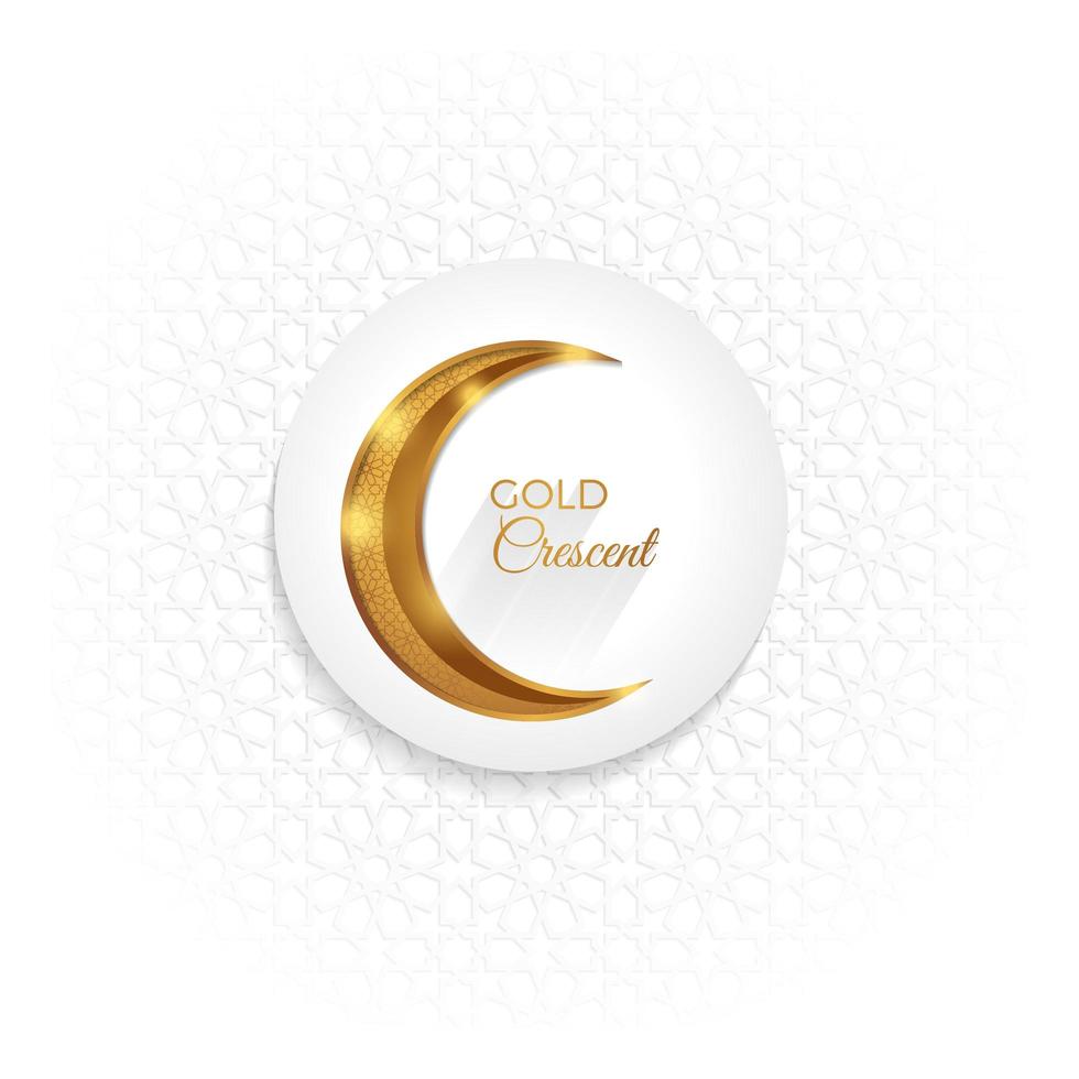 Gold crescent islamic  vector