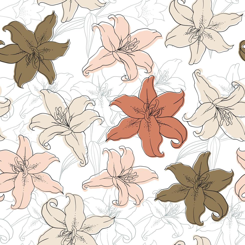 Vintage Lilly flowers  vector
