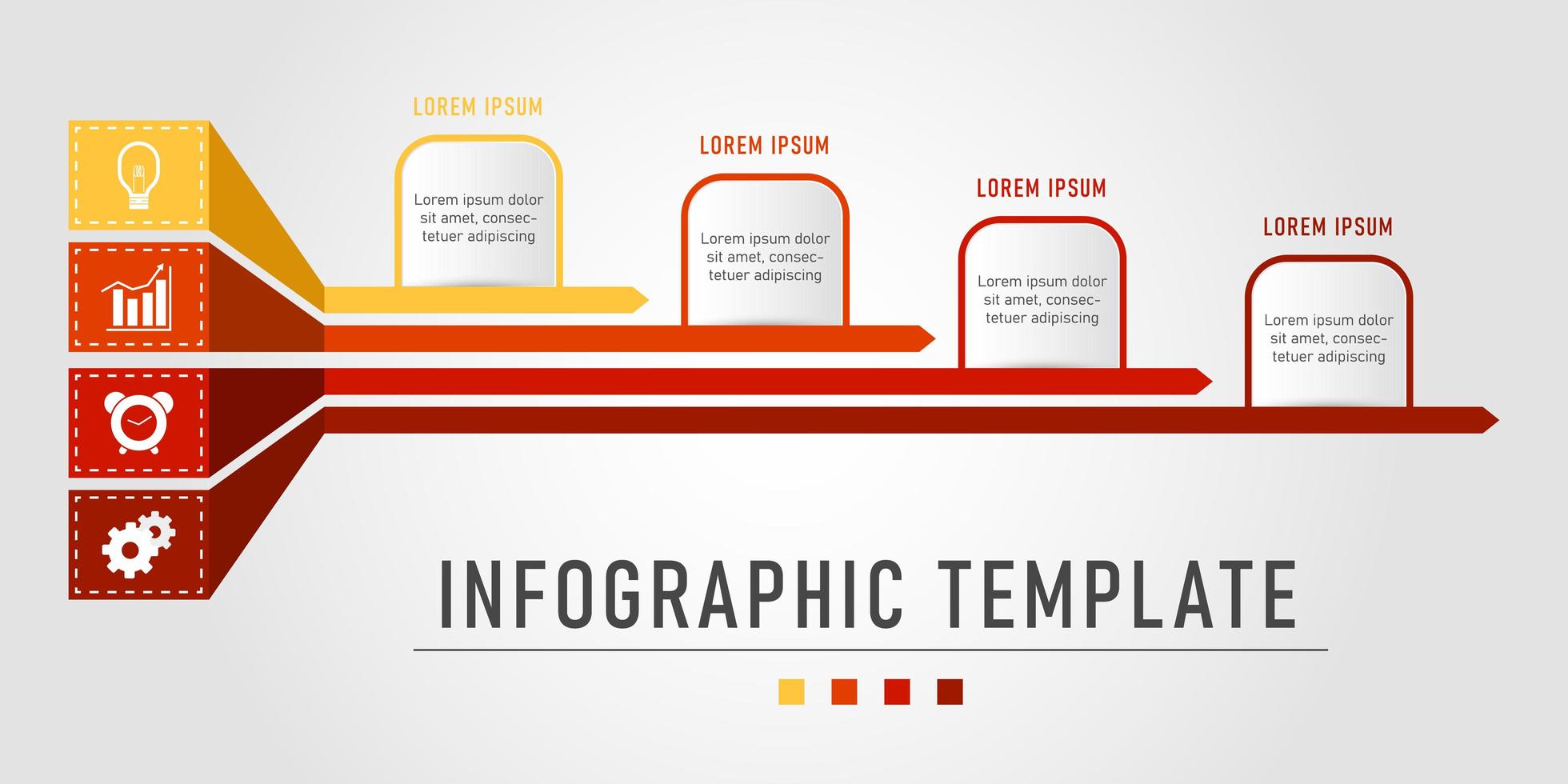 plantilla de infografía rojo y amarillo de negocios vector