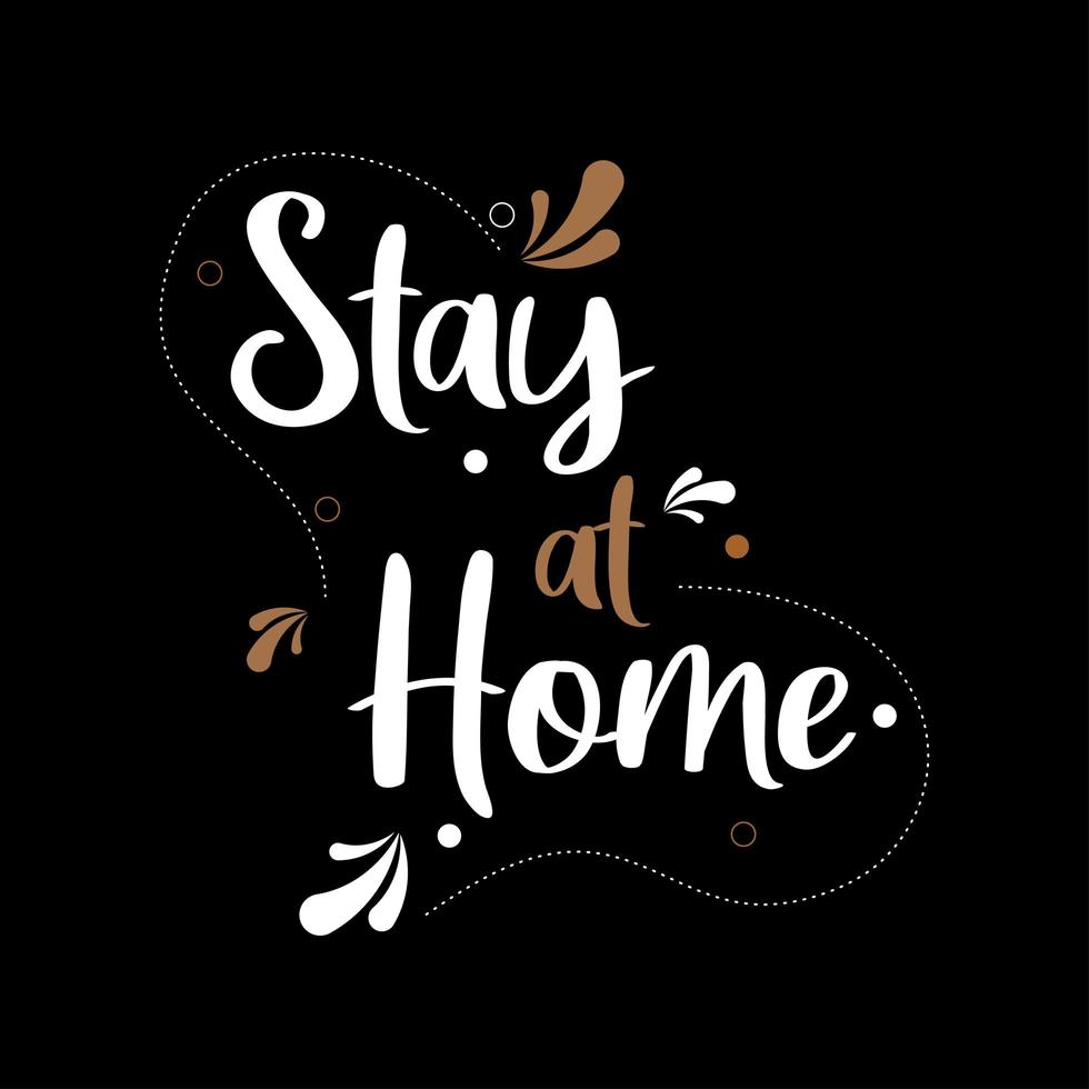 Stay at home for stop typography style vector