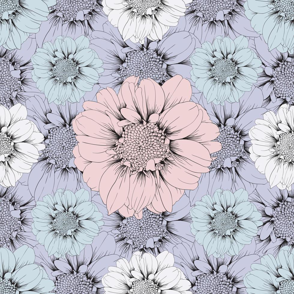 Pastel Zinnia flowers  vector