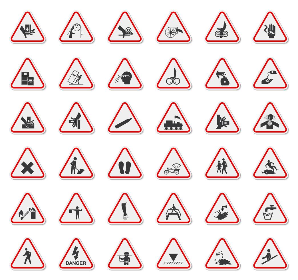 Triangle Warning Hazard Signs  vector