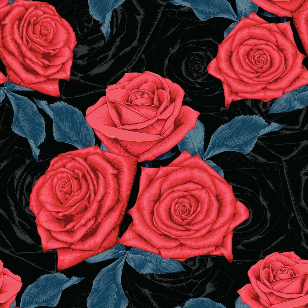 Big Red Rose flowers  vector