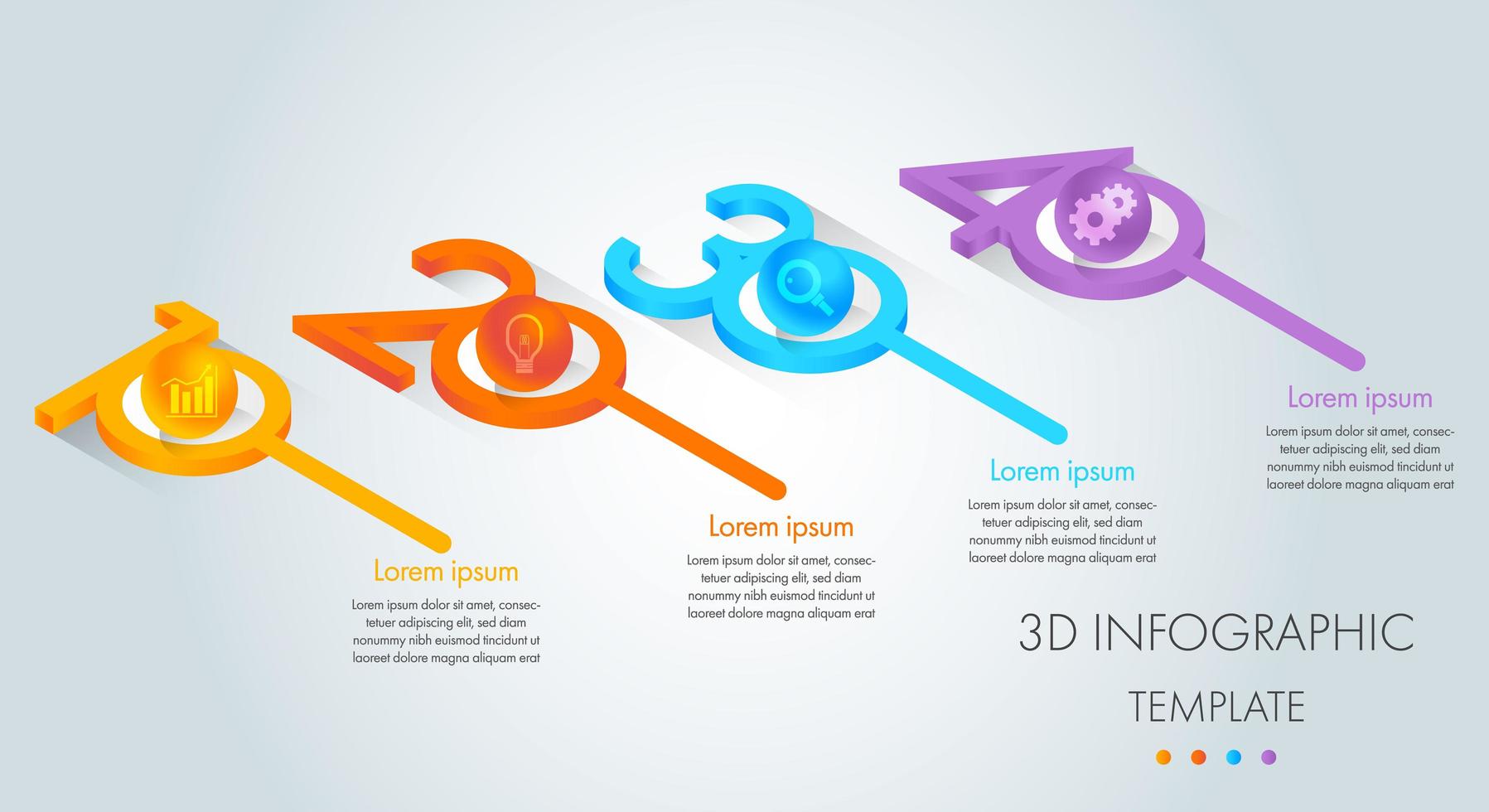 Colorful 3d isometric business infographic vector