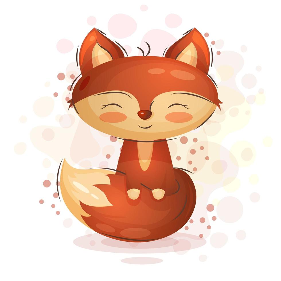 Cute cartoon fox vector