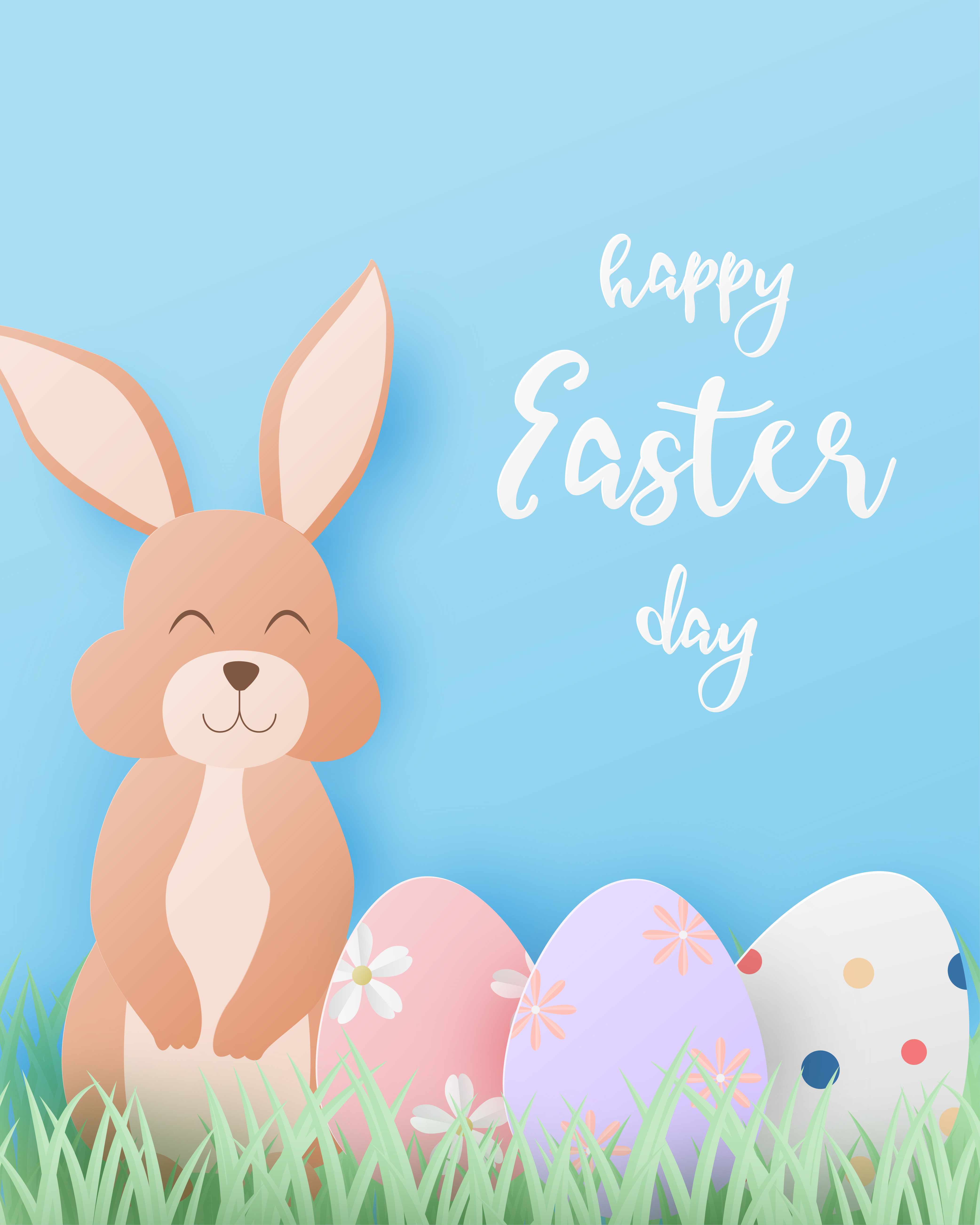 Paper art Easter design with bunny and eggs 1186799 Vector Art at Vecteezy