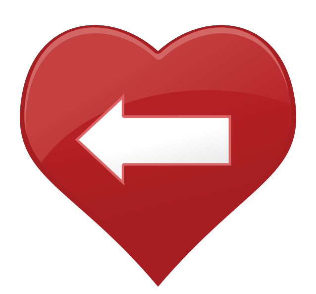 flecha de icono de corazón png