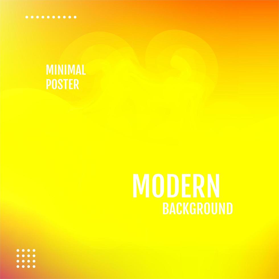 Yellow and orange gradient minimal poster design vector