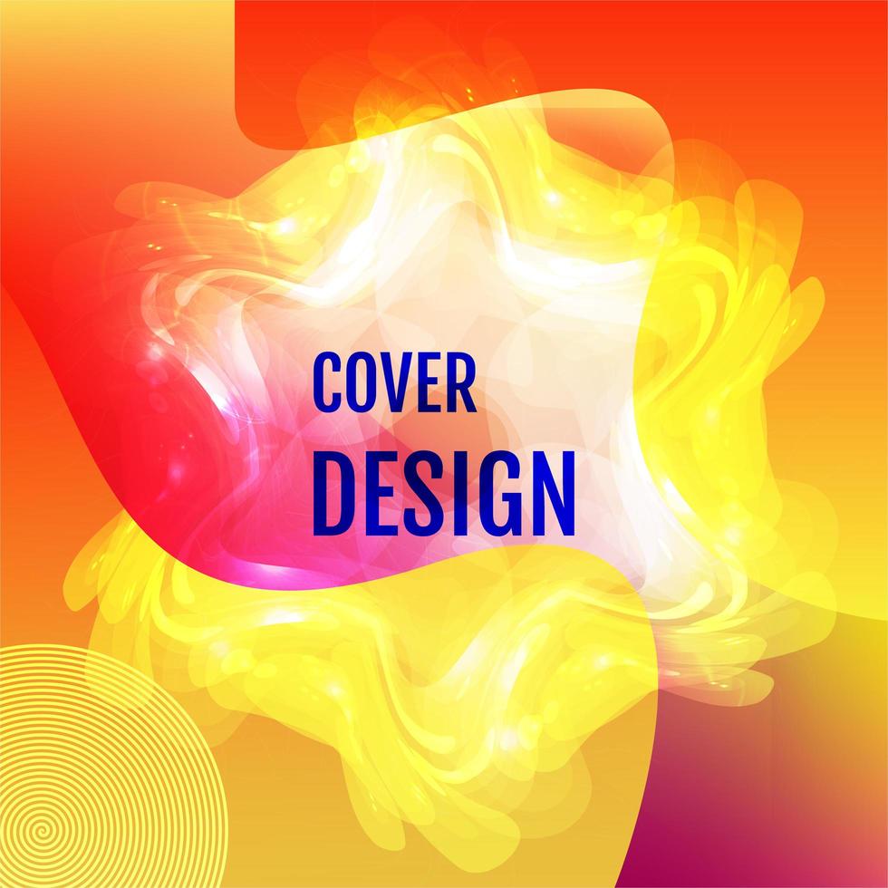 Red yellow gradient blurry shape aurora cover design vector