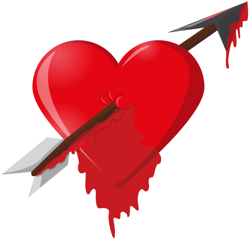 heart arrow dripping blood png