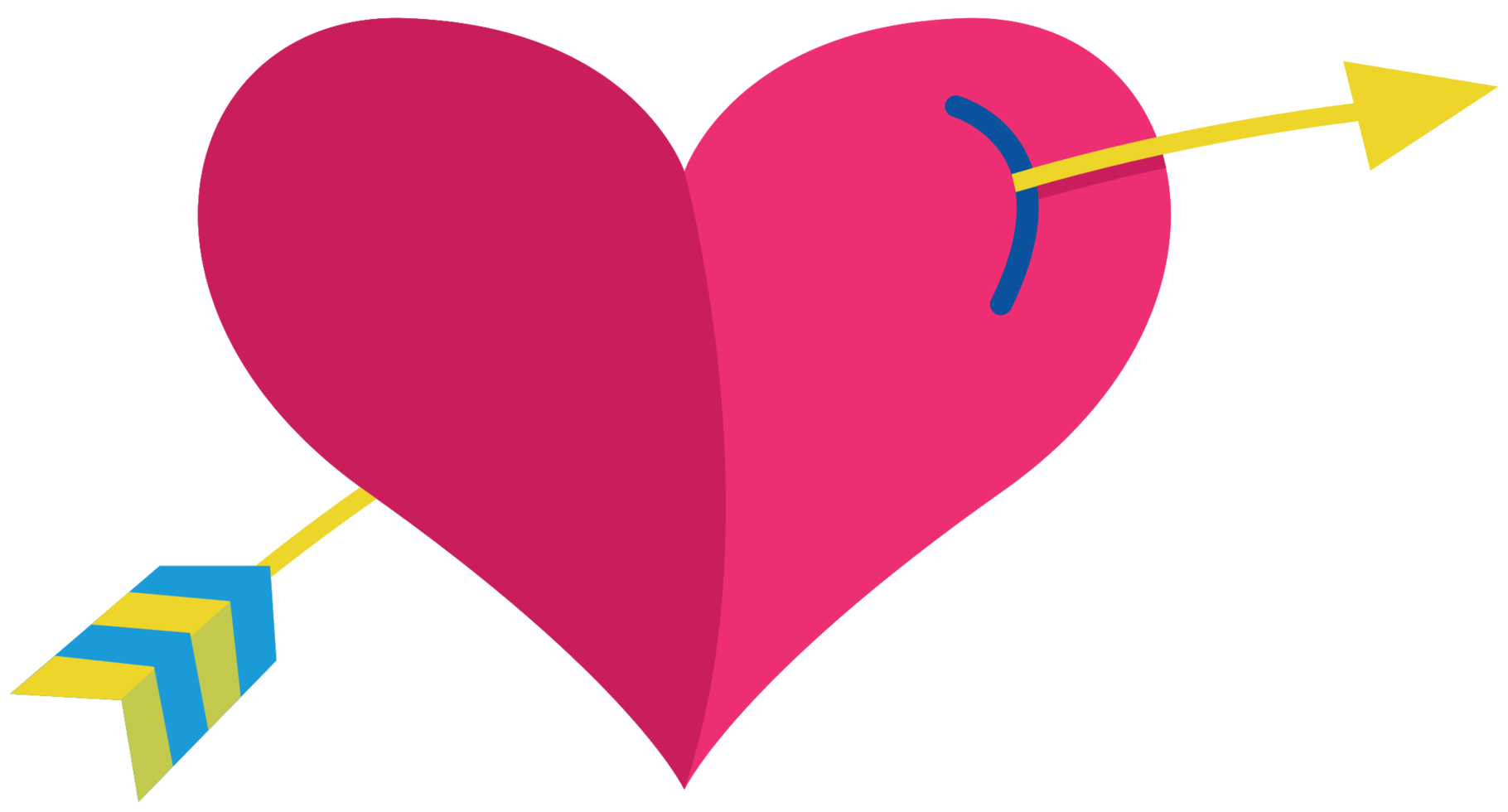 lindo corazón con flecha png