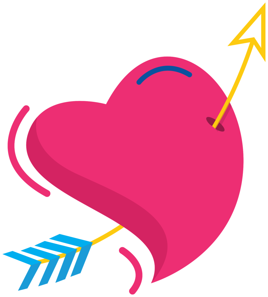 cuore carino con freccia png